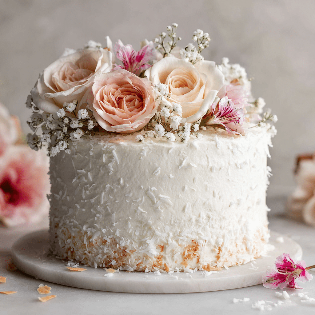 Coconut Rose Garden Cake Recipe - Recipe Image