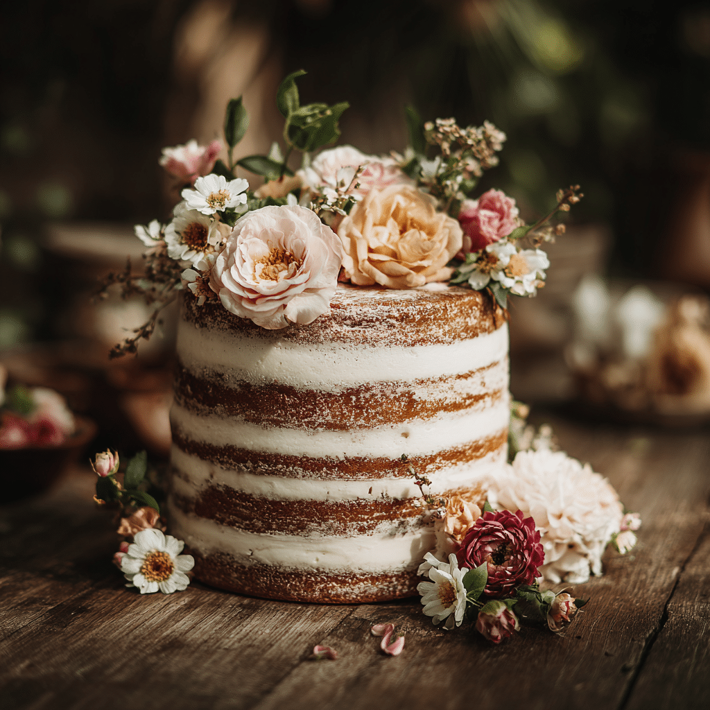 Floral Naked Cake (Rustic Garden Style) Recipe - Recipe Image