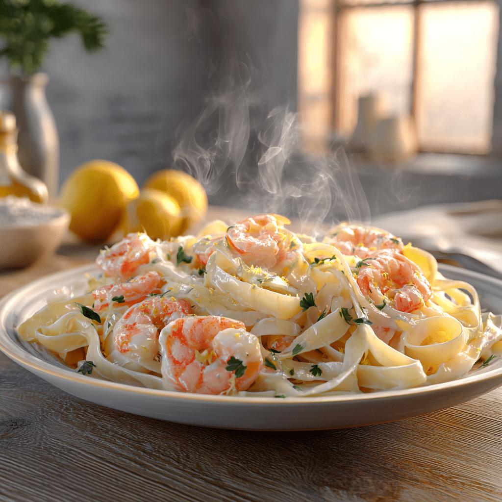 Creamy Garlic Shrimp Pasta Recipe - Recipe Image