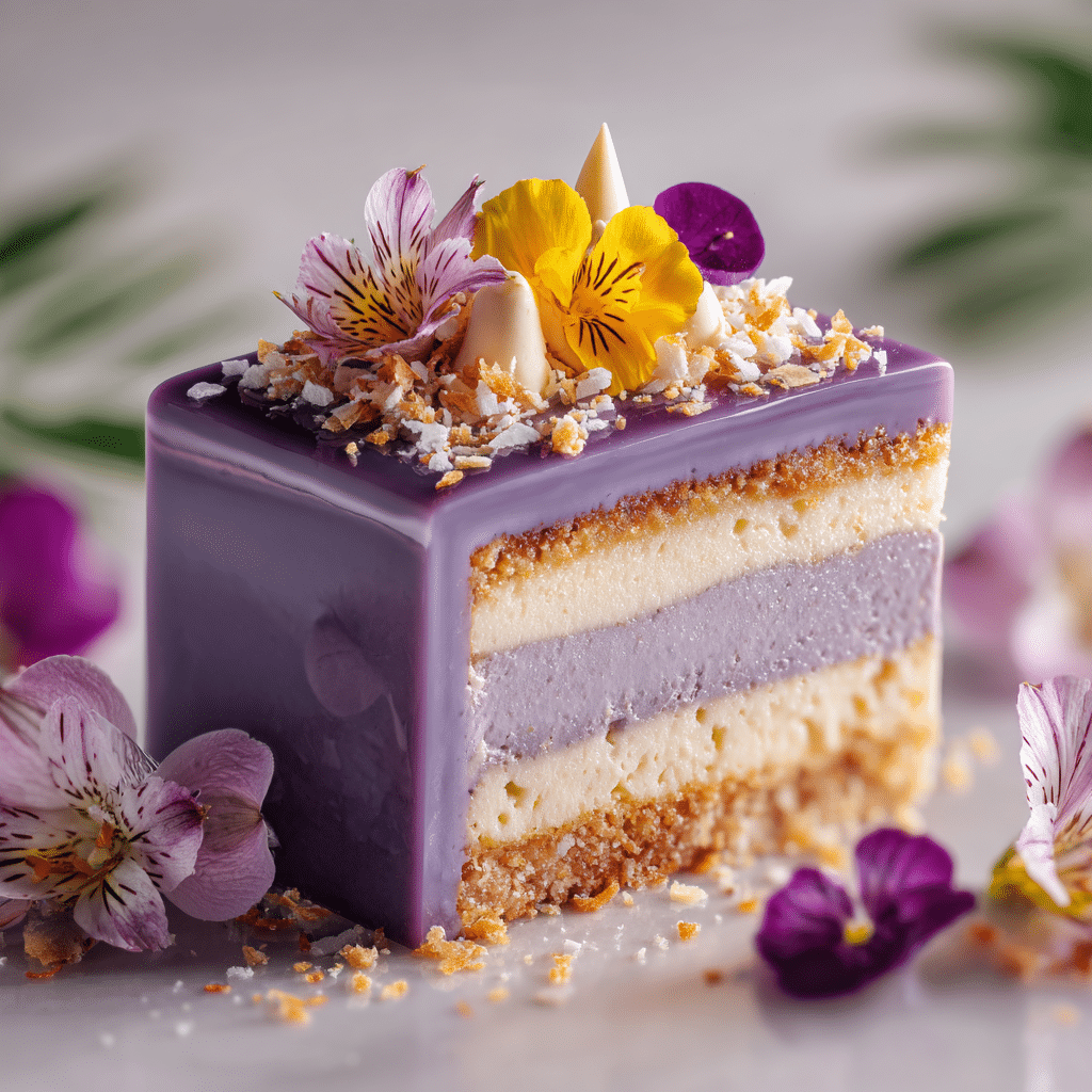 Taro Coconut Mirror Cake Recipe - Recipe Image