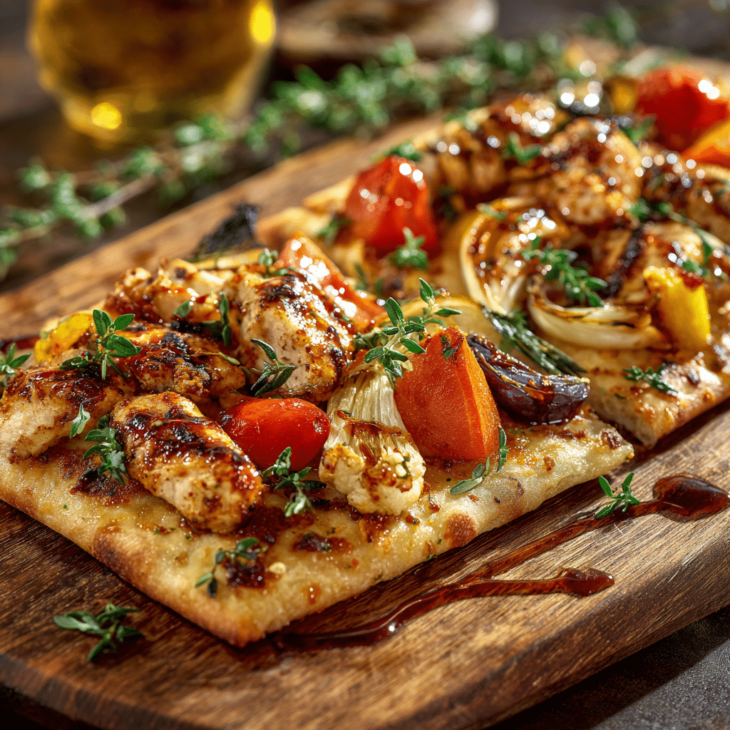 Spicy Honey Harissa Chicken Flatbread - Recipe Image