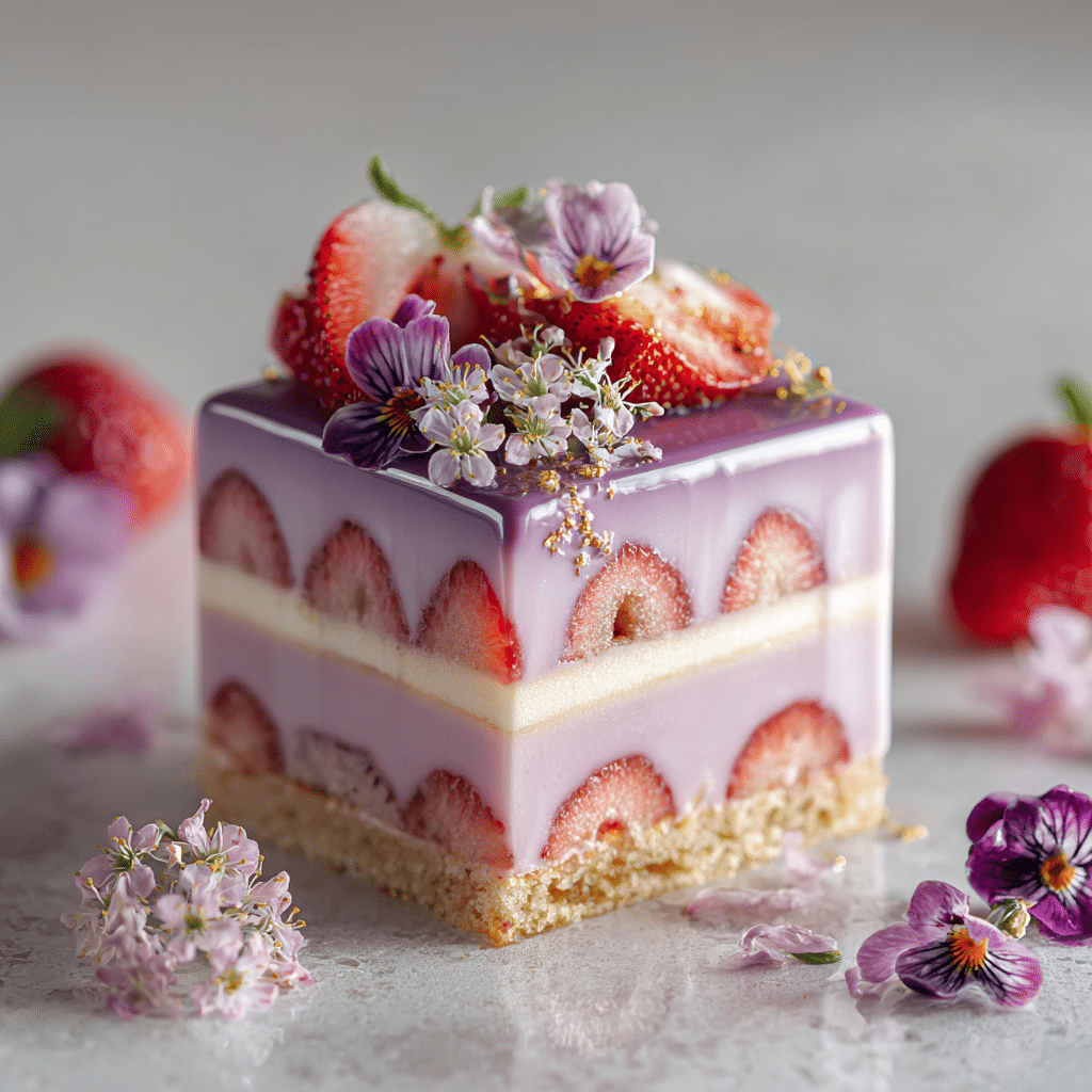 Taro Strawberry Blossom Cake Recipe - Recipe Image