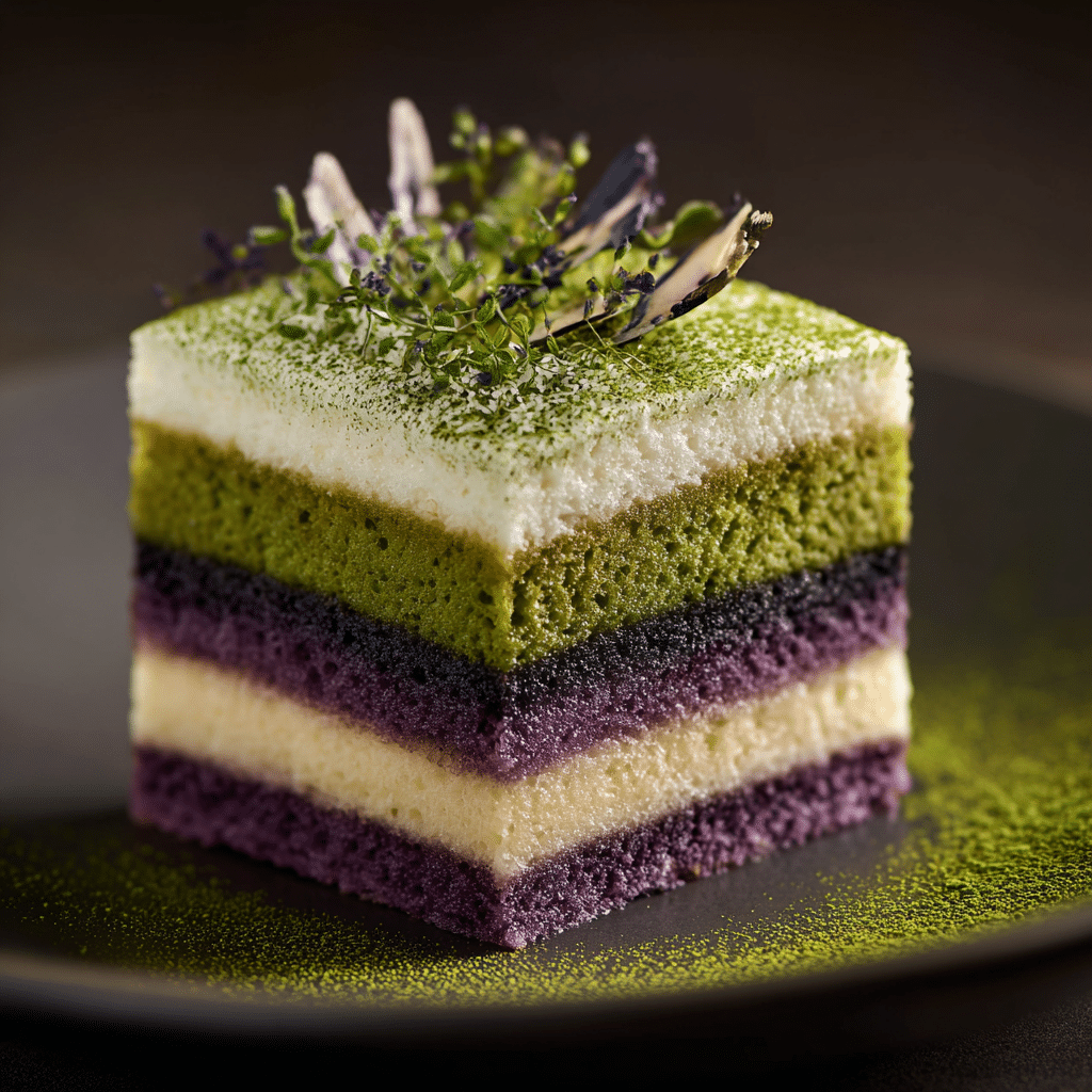 Taro & Matcha Layer Cake Recipe - Recipe Image