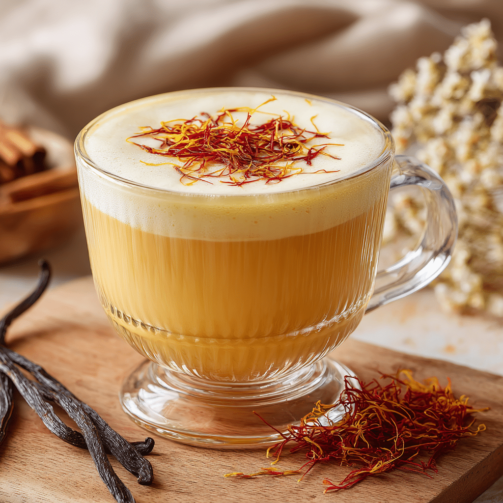 Saffron Vanilla Luxury Milk Tea Recipe - Recipe Image