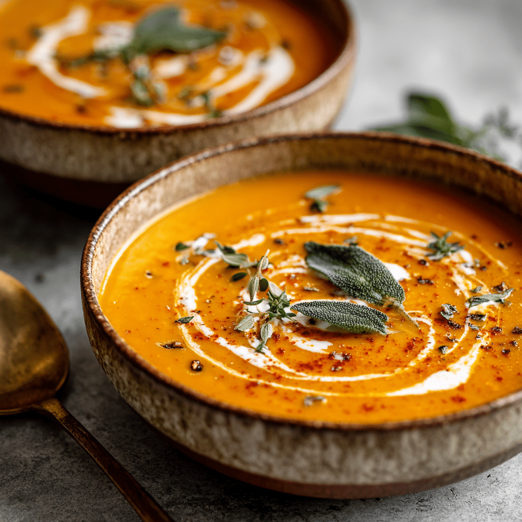 Creamy Pumpkin Soup with Herbs Recipe - Recipe Image