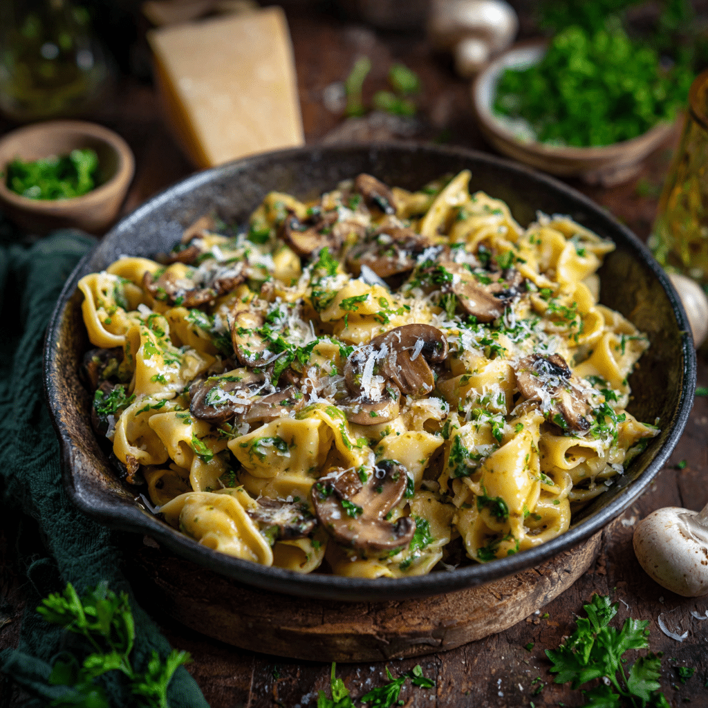 Creamy Mushroom & Herb Skillet Pasta Recipe - Recipe Image