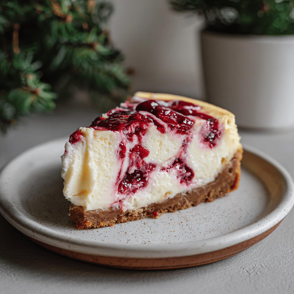 White Chocolate Cranberry Cheesecake Recipe - Recipe Image