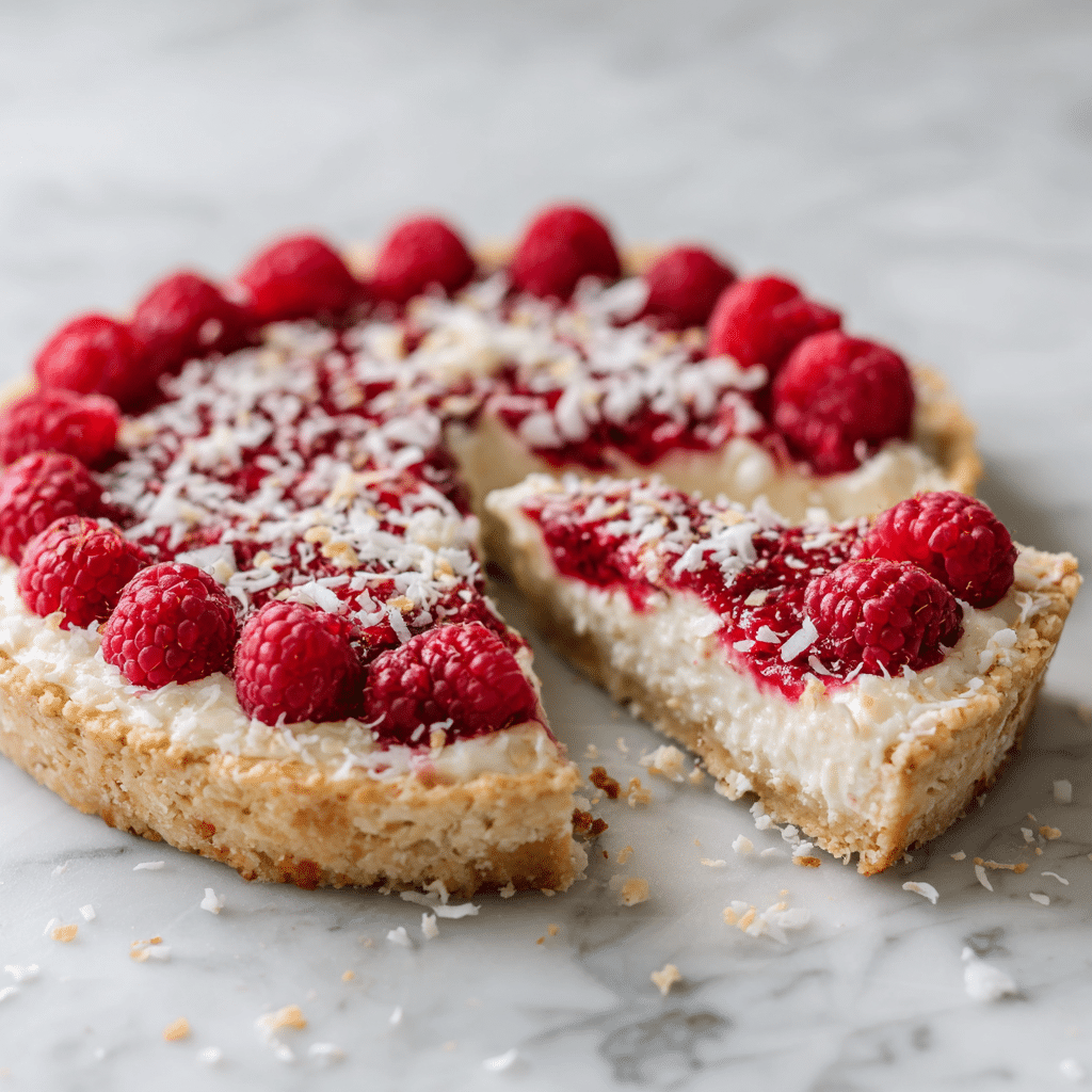 No-Bake Raspberry Coconut Tart Recipe - Recipe Image