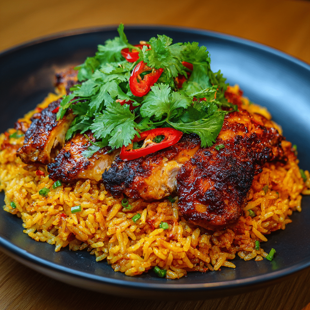 Spicy  Chicken Rice: Smoky & Fiery Fusion Recipe - Recipe Image