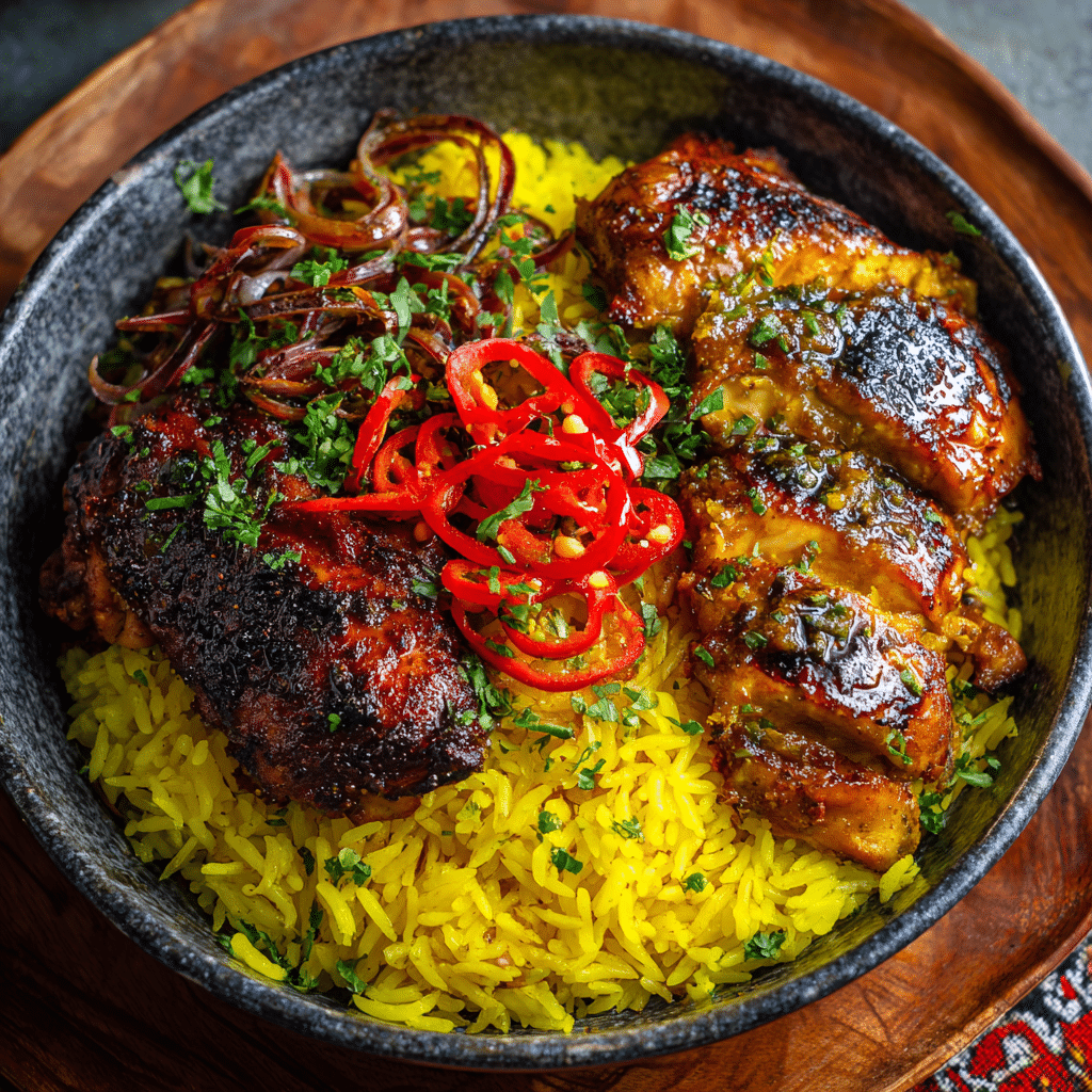 Spicy Peri-Peri Chicken Rice: Smoky & Fiery Fusion Recipe - Recipe Image