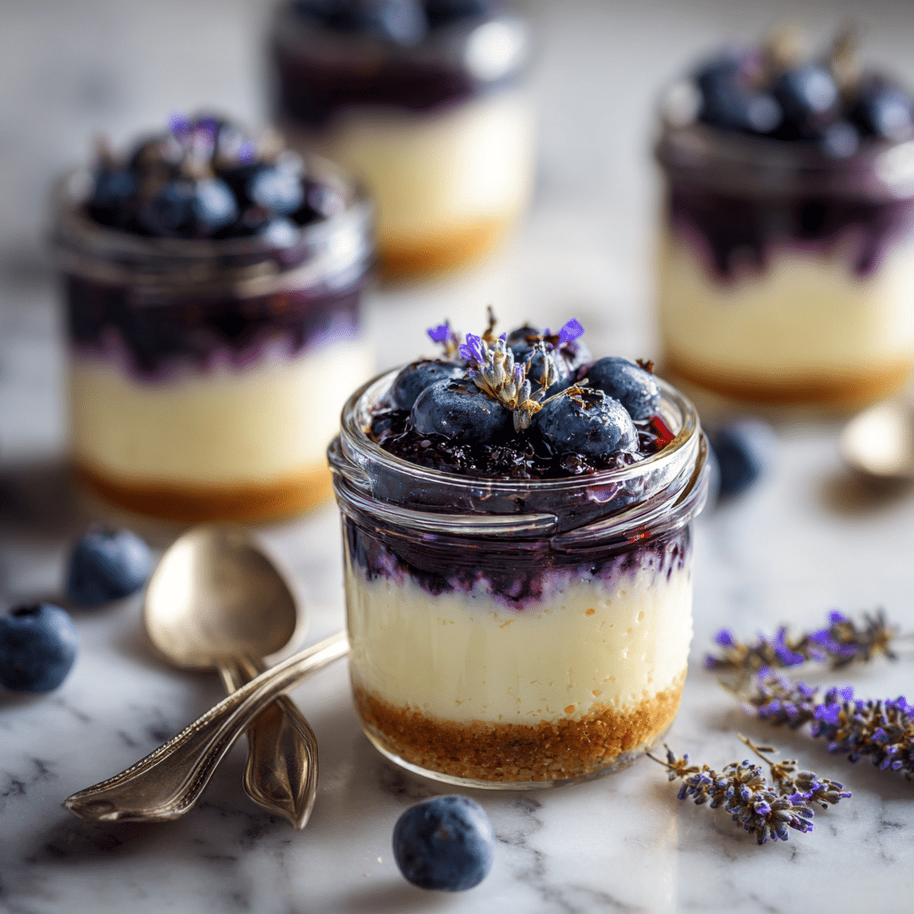 Blueberry Lavender Cheesecake Cups Recipe - Recipe Image