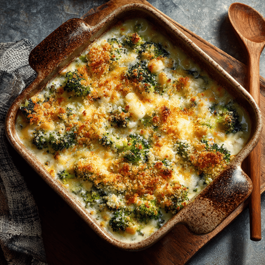 Broccoli Cheddar Beans with Crispy Cheddar Panko Recipe - Recipe Image
