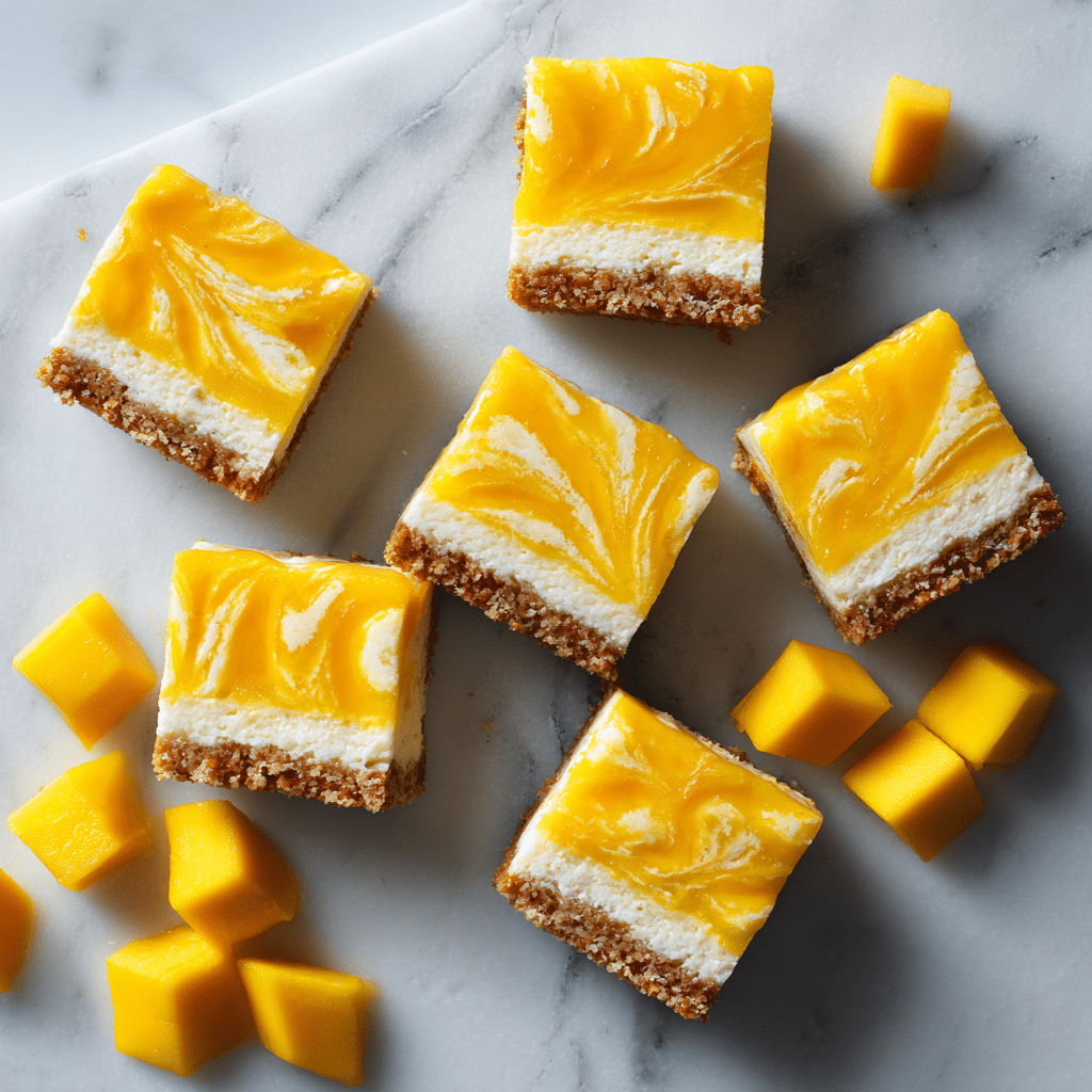 Mango Coconut Cheesecake Bars Recipe - Recipe Image