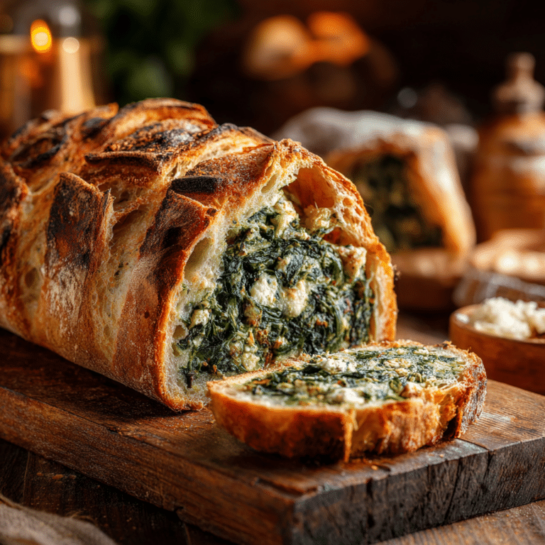 Spinach & Feta Stuffed Bread Recipe