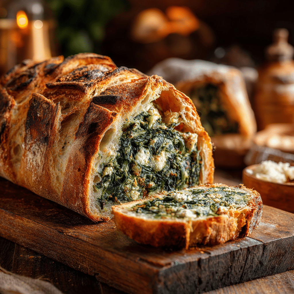Spinach & Feta Stuffed Bread Recipe