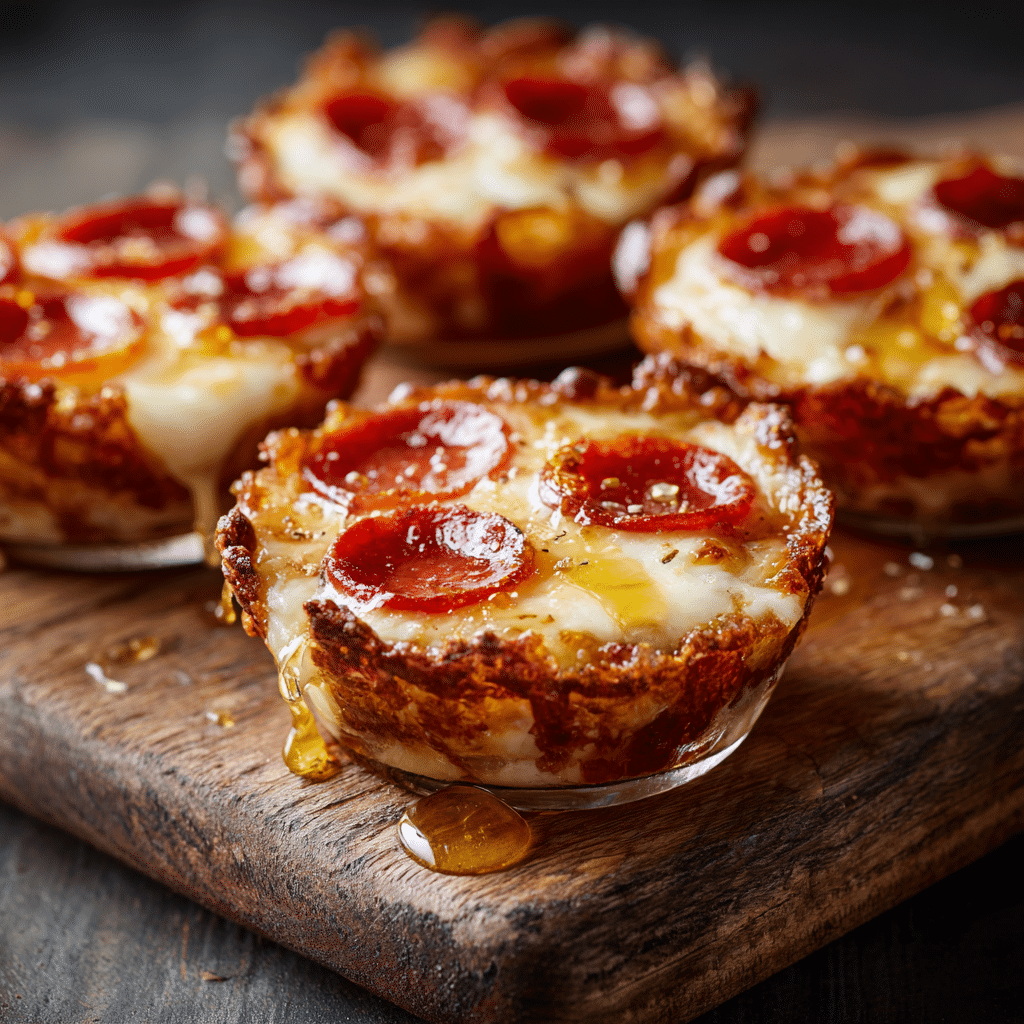 Hot Honey Pepperoni Pizza Cups Recipe - Recipe Image