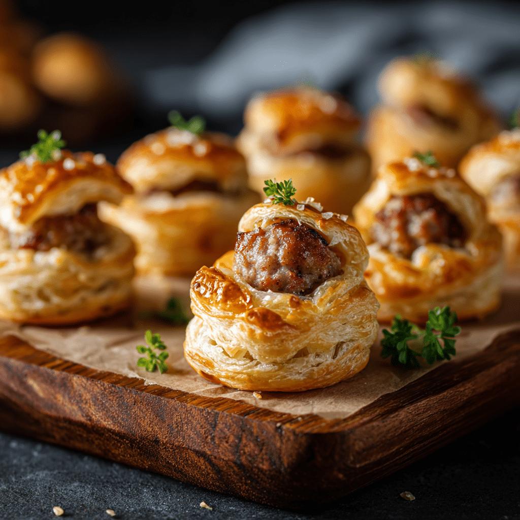 Mini Sausage Puff Pastry Bites Recipe - Recipe Image