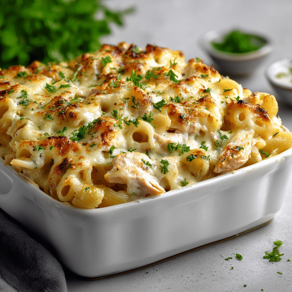 Baked Chicken Alfredo Pasta Recipe - Recipe Image