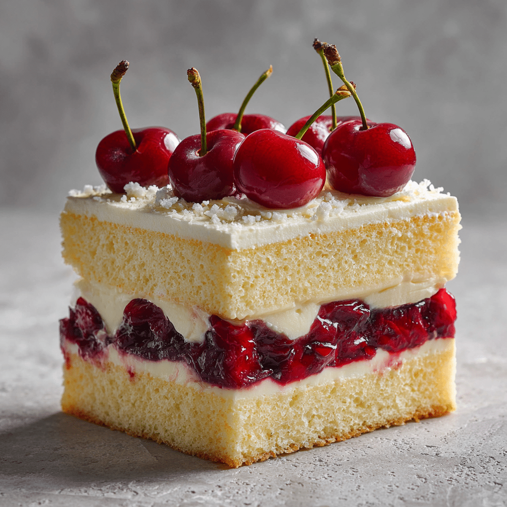 Cherry Vanilla Layer Cake Recipe - Recipe Image