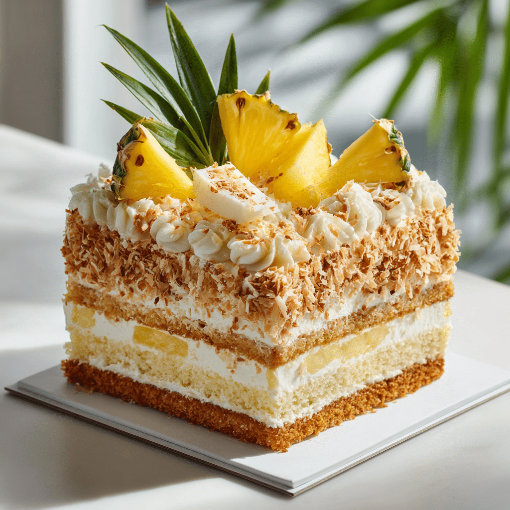 Coconut Pineapple Layer Cake Recipe - Recipe Image