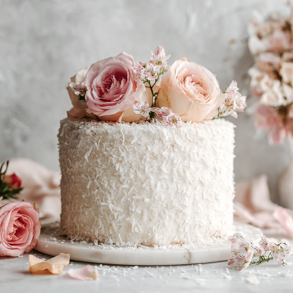 Coconut Rose Garden Cake Recipe - Recipe Image
