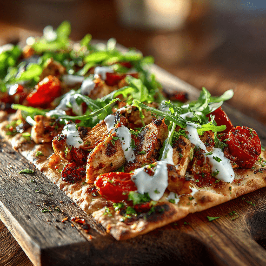 Mediterranean Chicken Flatbread Recipe - Recipe Image
