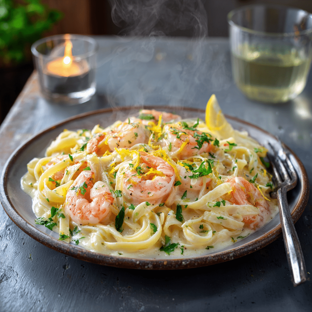 Creamy Garlic Shrimp Pasta Recipe - Recipe Image