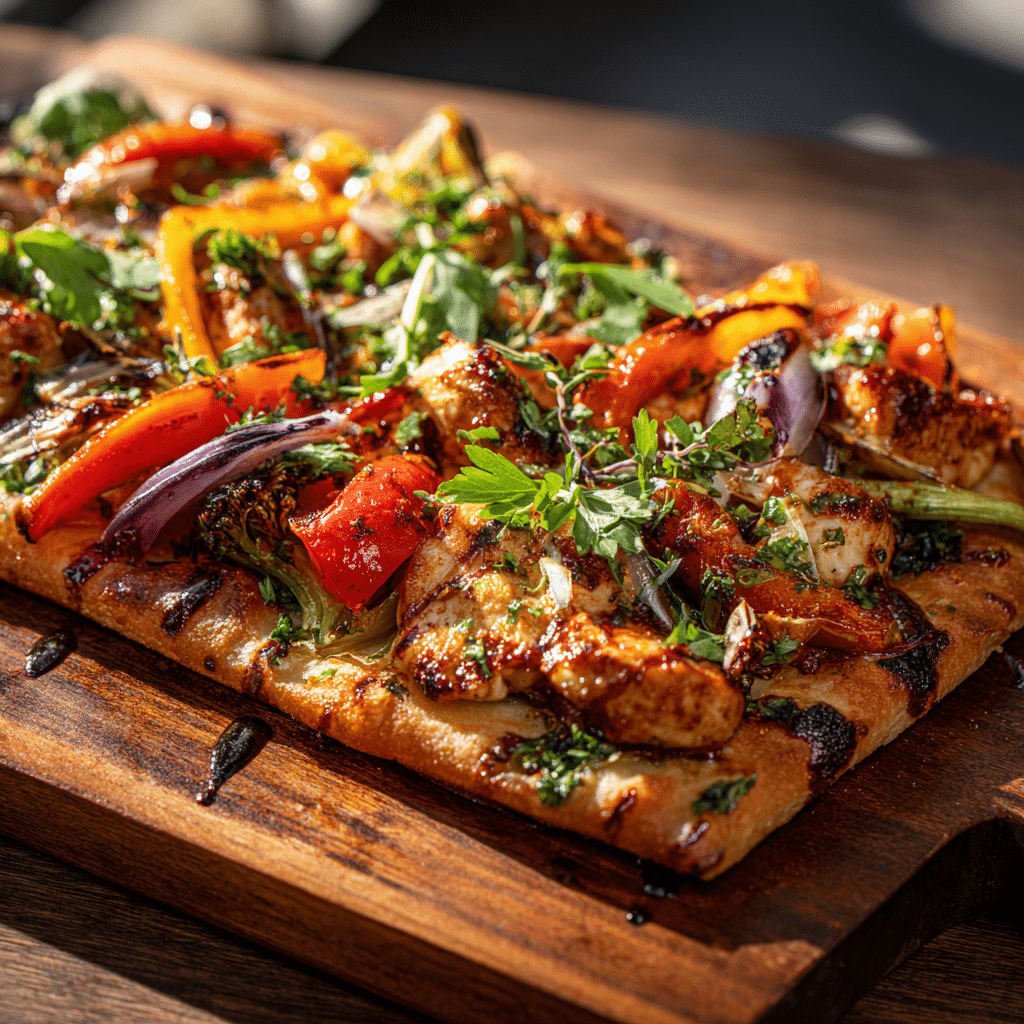 Spicy Honey Harissa Chicken Flatbread - Recipe Image