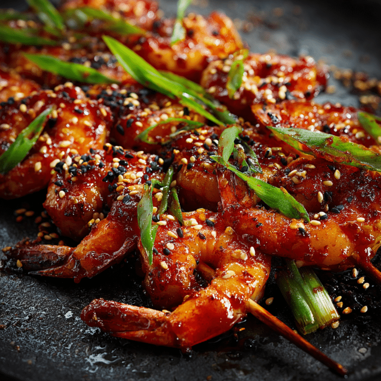 Korean Gochujang Shrimp Skewers Recipe