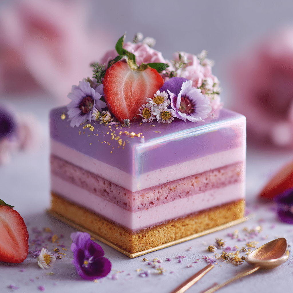 Taro Strawberry Blossom Cake Recipe - Recipe Image