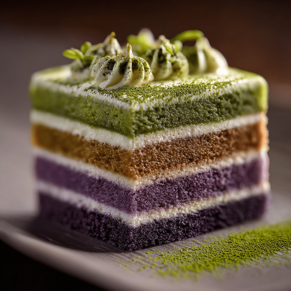 Taro & Matcha Layer Cake Recipe - Recipe Image