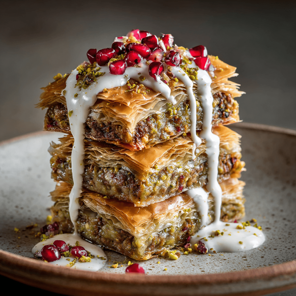 Spiced Lamb & Pistachio Phyllo Tower Recipe - Recipe Image