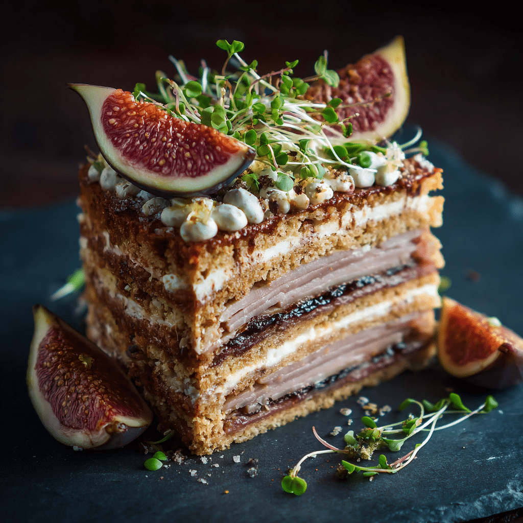 Smoked Duck & Fig Savory Layer Cake Recipe - Recipe Image