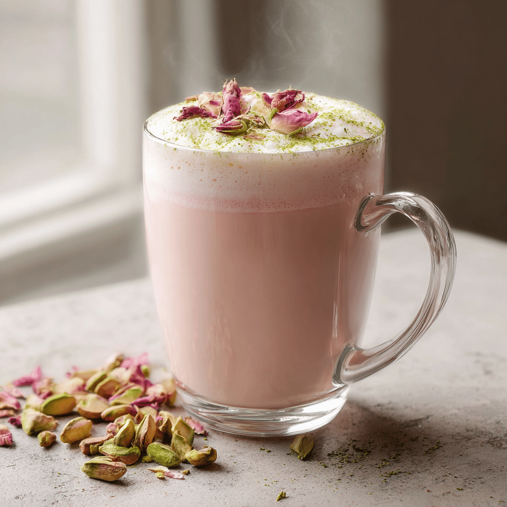 Rose Pistachio Silk Latte Recipe - Recipe Image