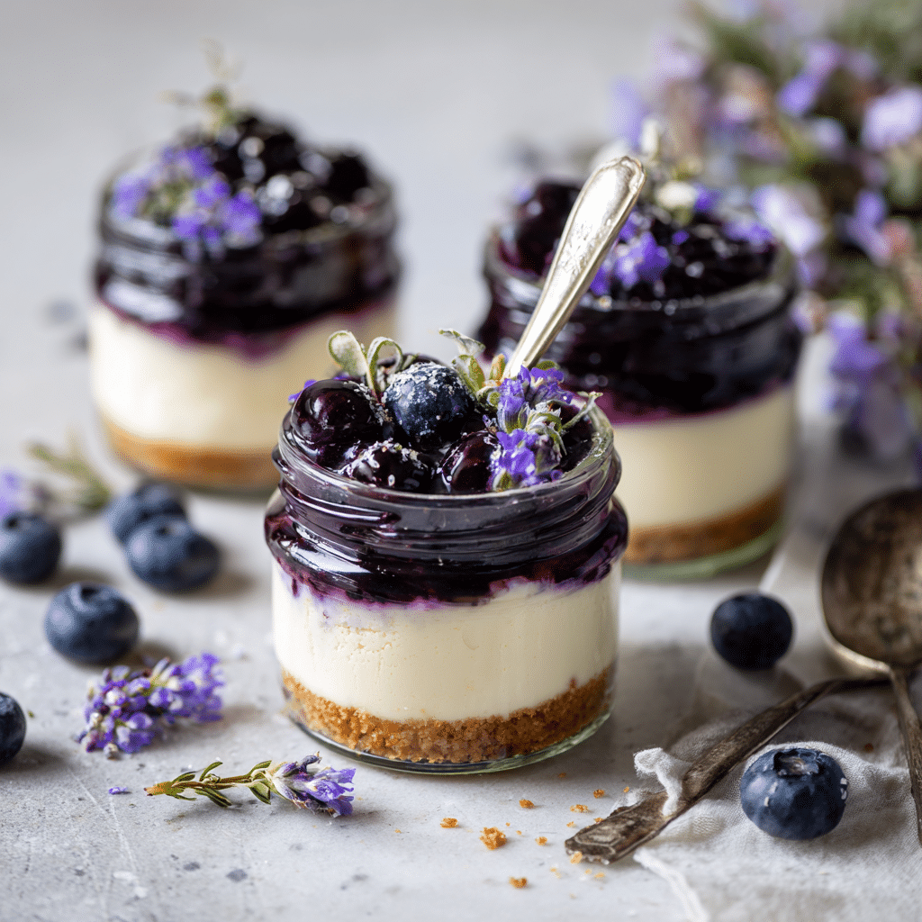 Blueberry Lavender Cheesecake Cups Recipe - Recipe Image