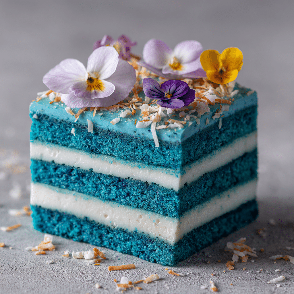 Blue Spirulina Coconut Cake Recipe