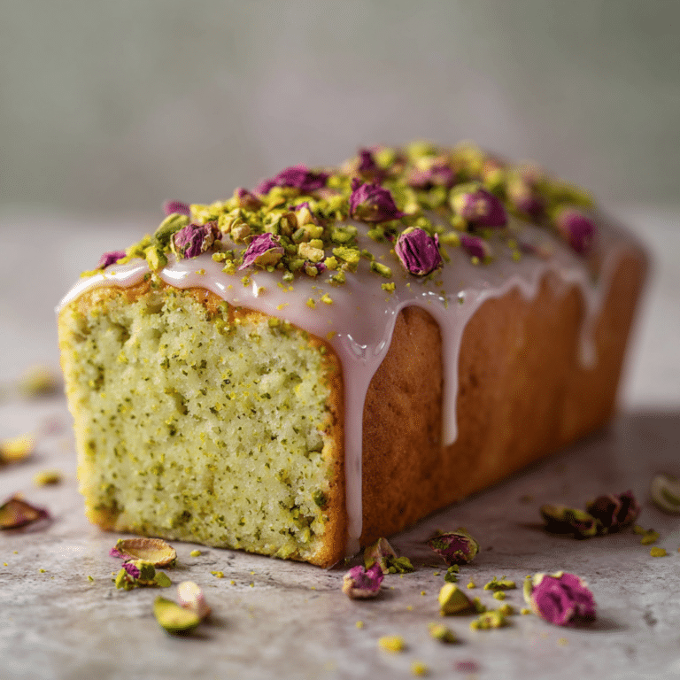 Pistachio Rose Loaf Cake Recipe