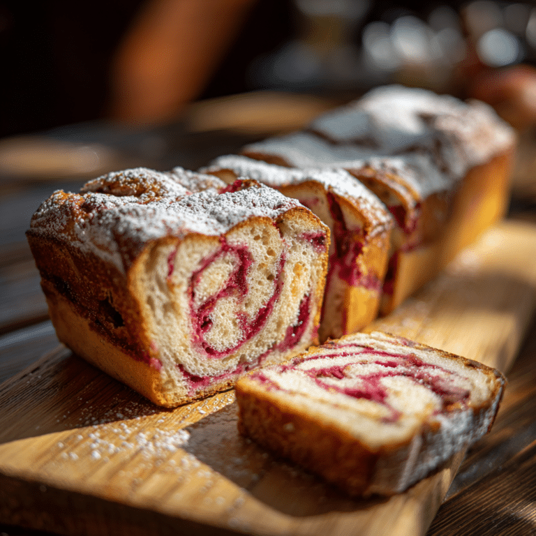 Raspberry Almond Marble Cake Recipe