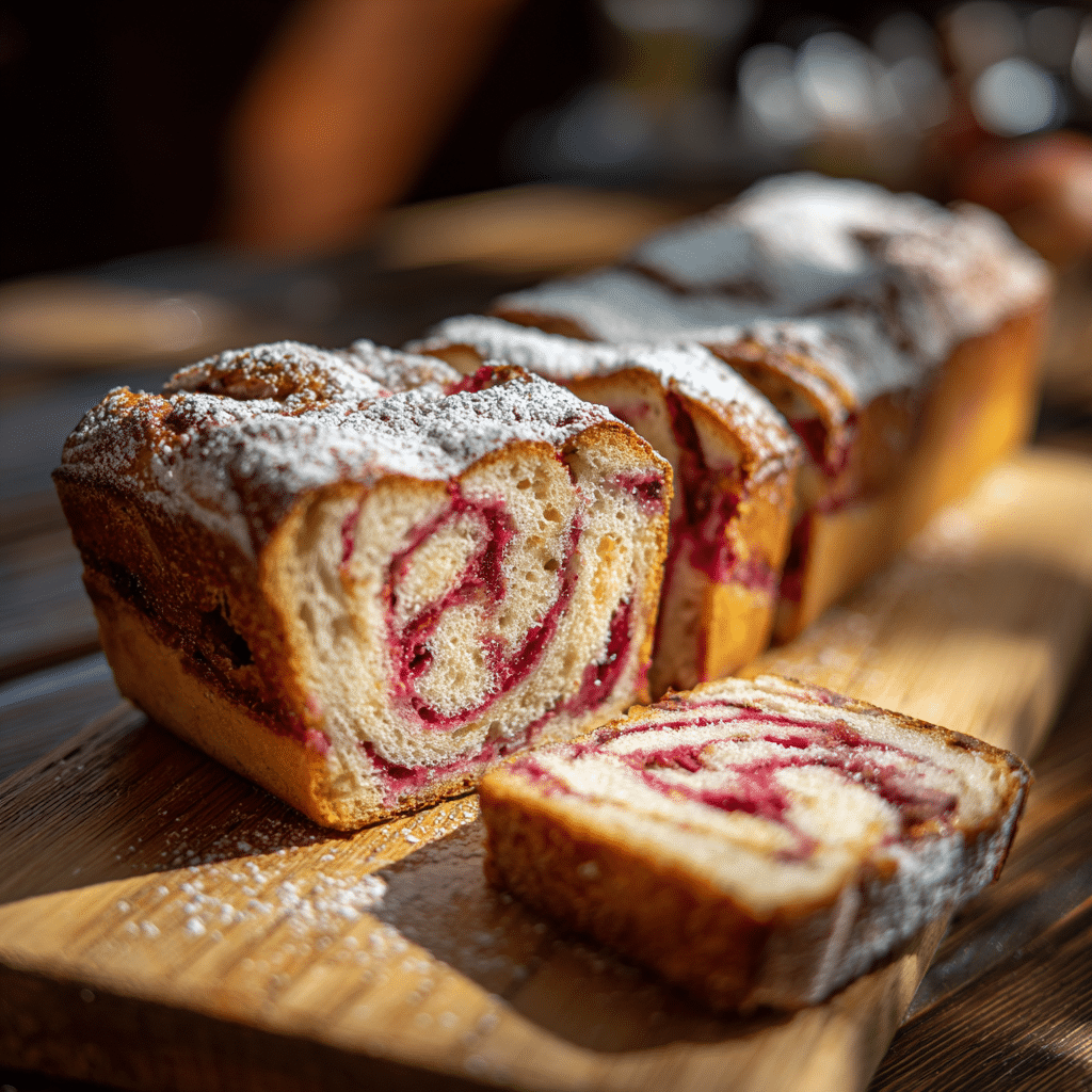 Raspberry Almond Marble Cake Recipe