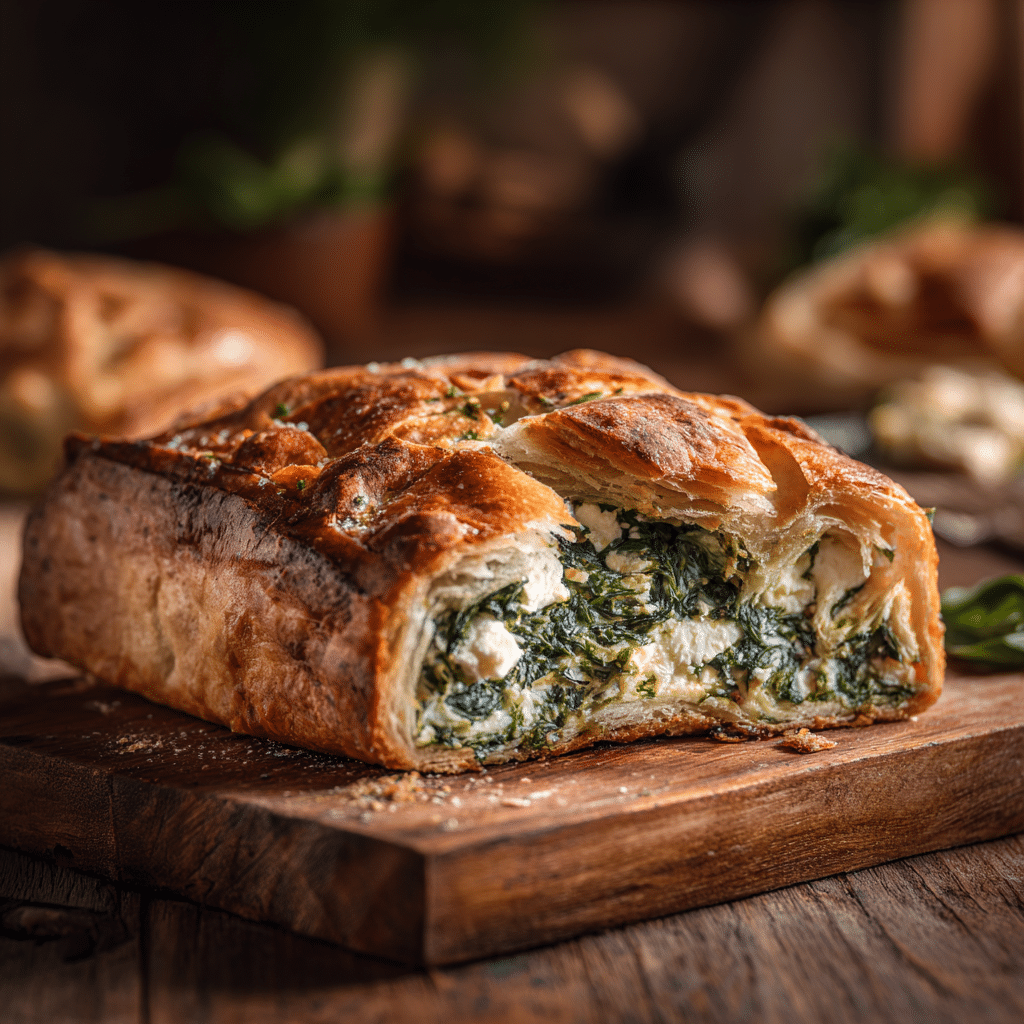 Spinach & Feta Stuffed Bread Recipe - Recipe Image