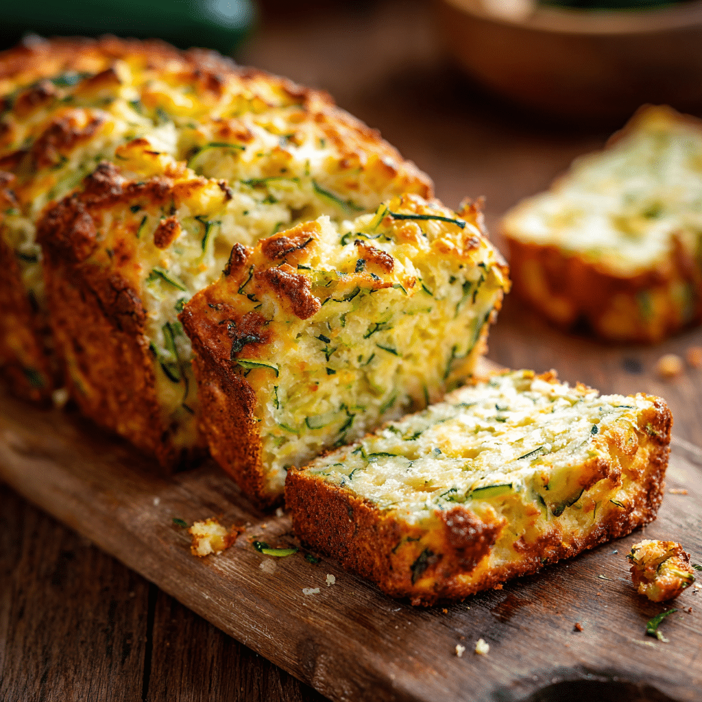 Zucchini & Cheese Savory Loaf Recipe - Recipe Image