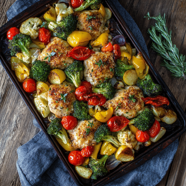 Chicken & Veggie Sheet Pan Bake Recipe