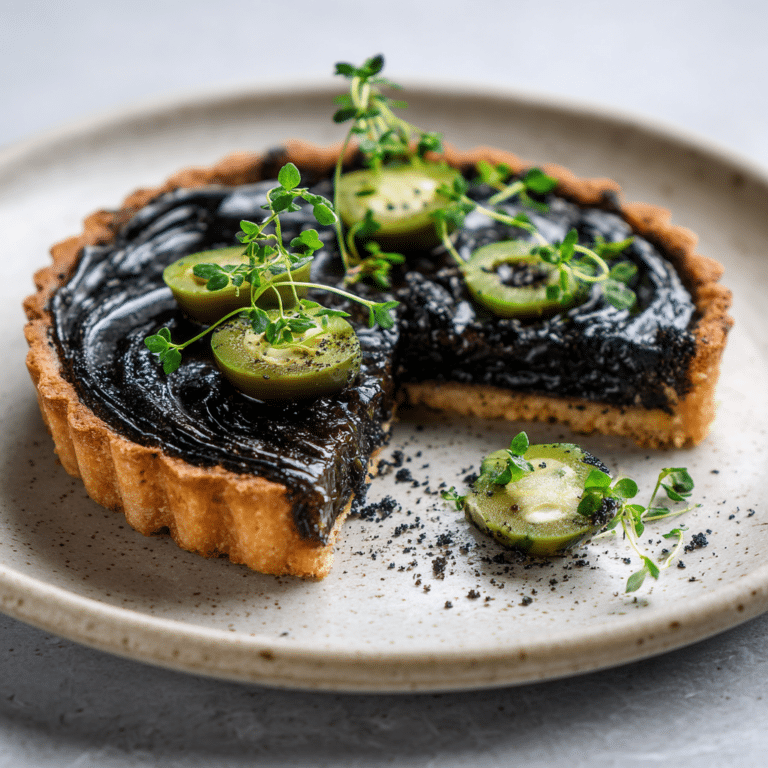 Charcoal & Olive Tapenade Savory Marble Tart Recipe
