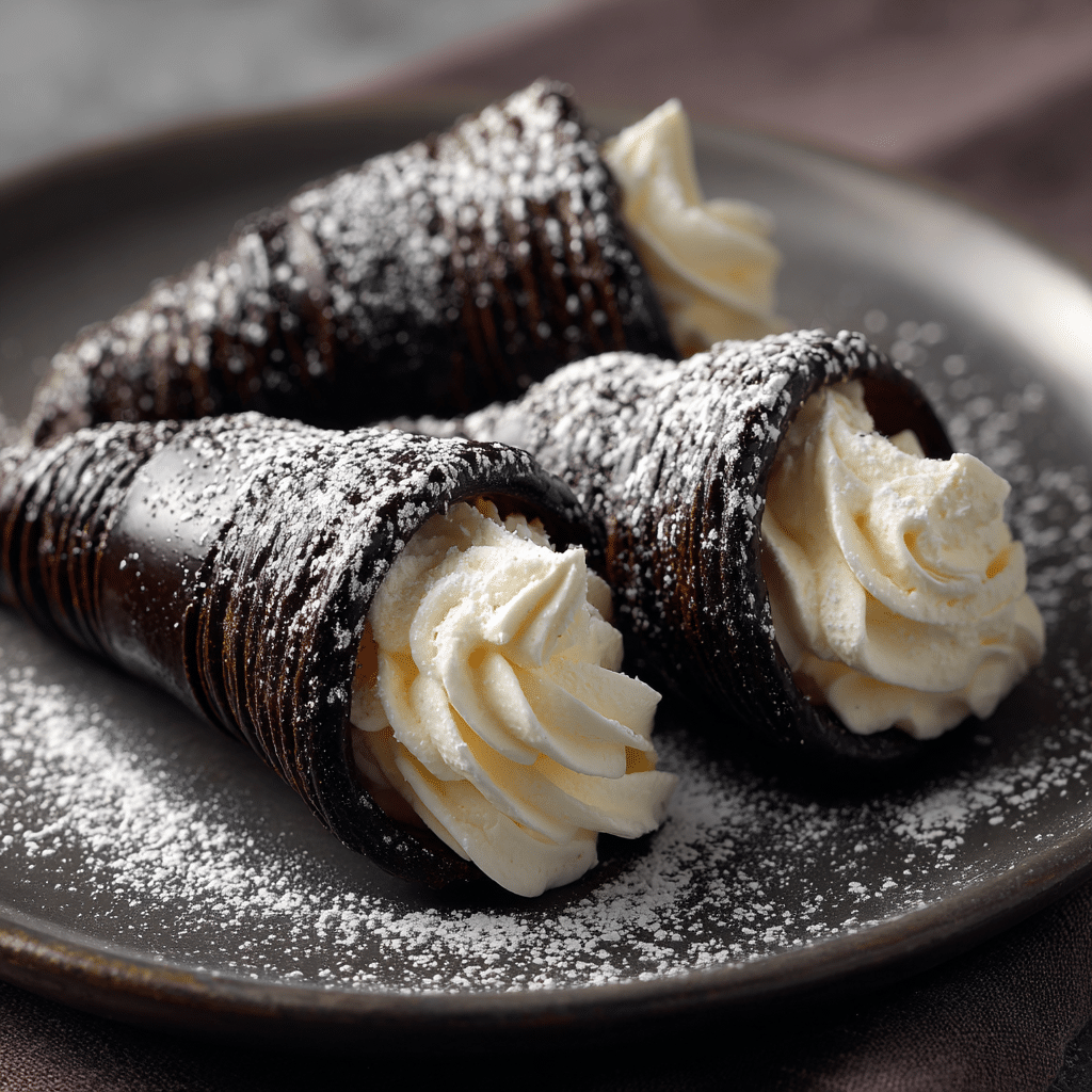 Decadent Black Cocoa Cream Horns Recipe