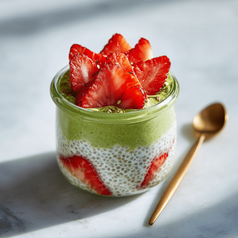 Strawberry Matcha Chia Pudding Recipe