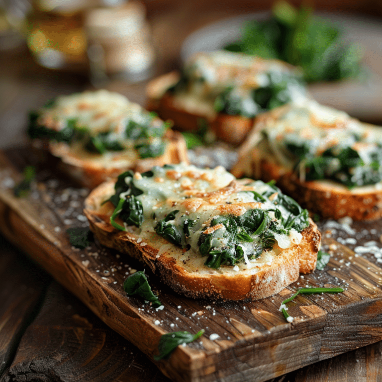 Cheesy Spinach Toast Recipe