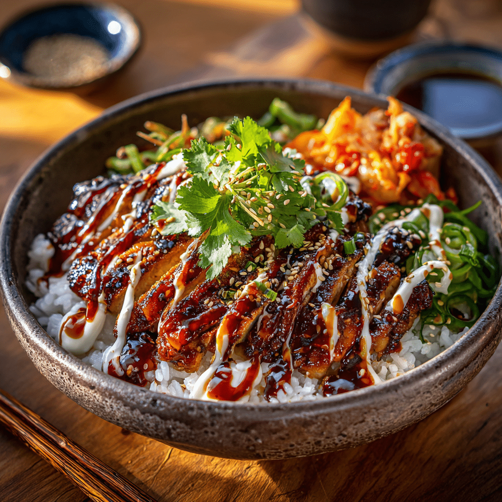 Korean BBQ Chicken Bowls with Gochujang Cream Sauce Awaits! Recipe