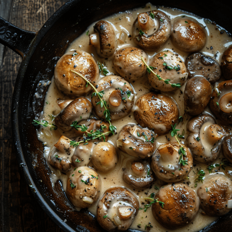 Creamy Garlic Mushrooms Recipe