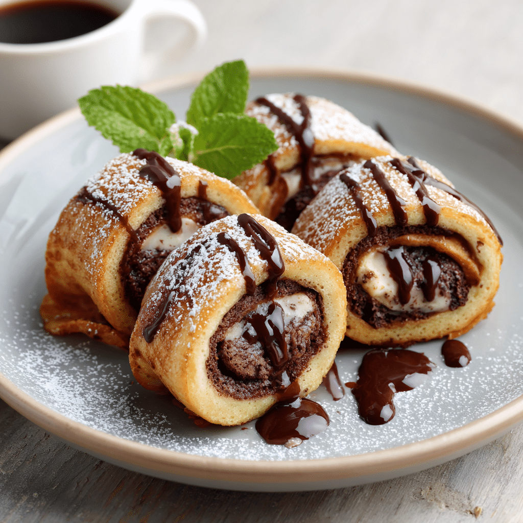 Chocolate Stuffed Pancake Rolls Recipe