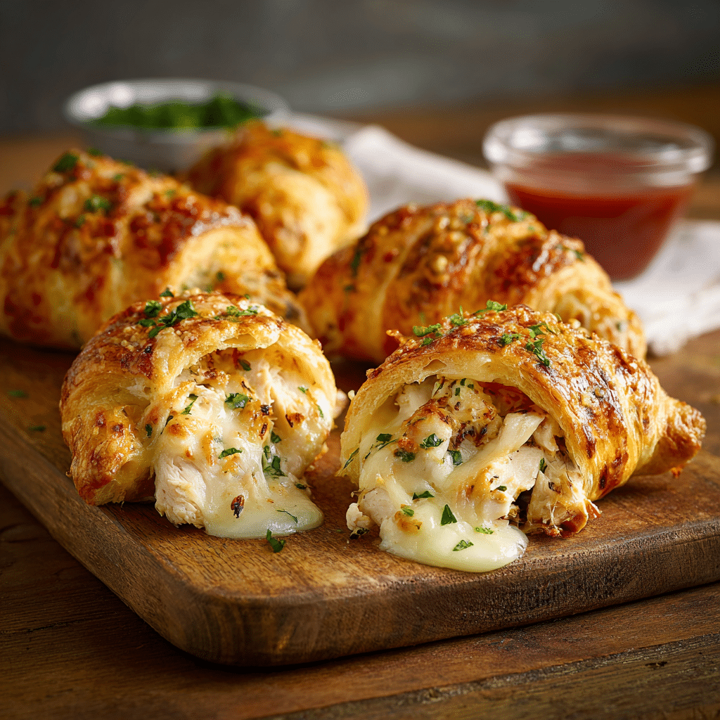 Cheesy Chicken Stuffed Croissants Recipe